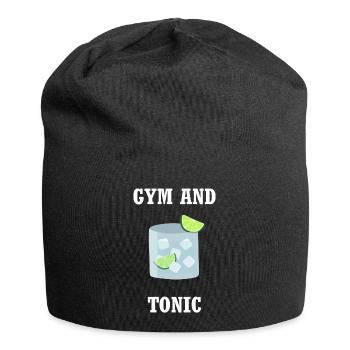Gym und Tonic - Jersey-Beanie - Schwarz - Vorne