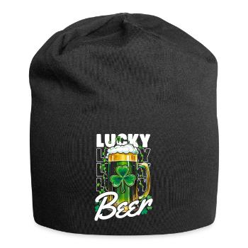 Lucky Beer - St. Patrick's Day - Jersey-Beanie - Schwarz - Vorne