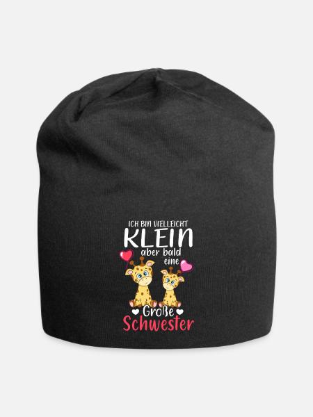 Ich Bin Klein Aber Bald Eine Große Schwester - Jersey-Beanie - Schwarz