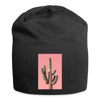 Großer Kaktus | AI - Jersey-Beanie - Schwarz - Vorne