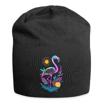 Flamingo Pineapple Fruits - Jersey Beanie - black - Front