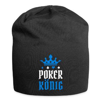 Jeu de cartes de joueur professionnel de jeu de casino Poker King - Bonnet en jersey - noir - Devant