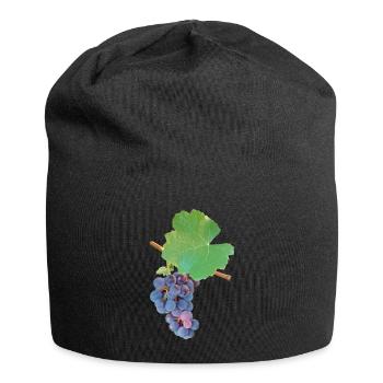 Grapes – fruity elegance - Jersey Beanie - black - Front