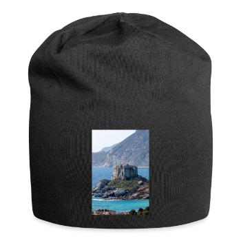 Vue panoramique de l’île de Kastri près de la ville de Kampos - Bonnet en jersey - noir - Devant