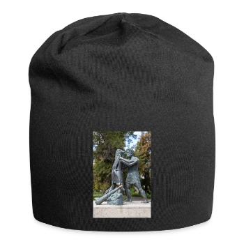 Statue des mythologischen Ringkampfes - Jersey-Beanie - Schwarz - Vorne