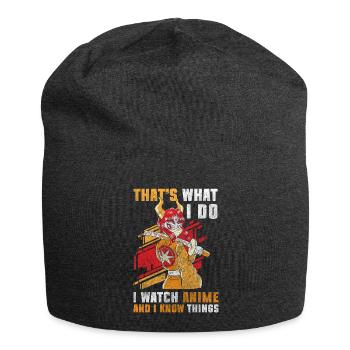 Anime Senpai Kunst - Jersey-Beanie - Anthrazit - Vorne