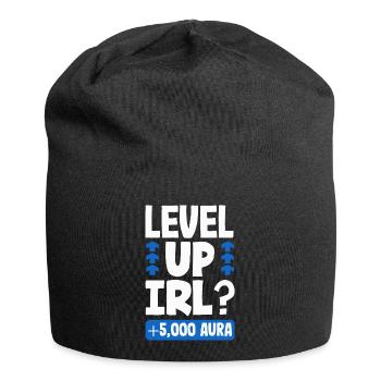 Level UP IRL? +5000 aura - Jersey-Beanie - Schwarz - Vorne