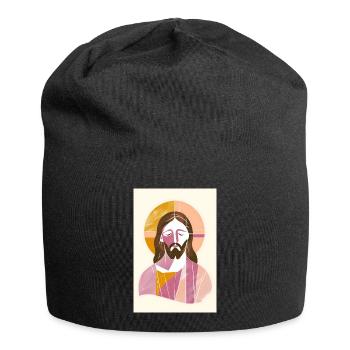 Jesus Wall Art, Digital Download, Boho Jesus - Jersey Beanie - black - Front