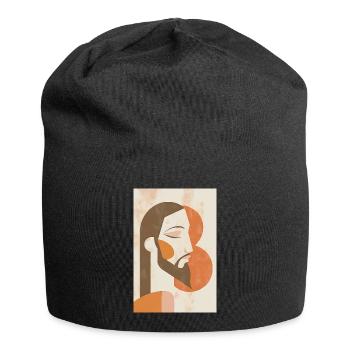 Boho Jesus Wall Art, Digital Download, - Jersey Beanie - black - Front