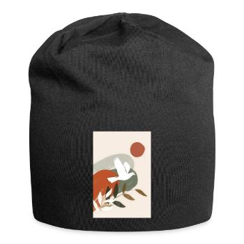Boho Dove Wandkunst, Digitaler Download, Moderner - Jersey-Beanie - Schwarz - Vorne