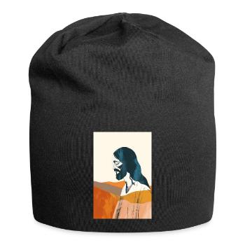 Moderne christliche Kunstwerke, Jesus Kunstdruck - Jersey-Beanie - Schwarz - Vorne