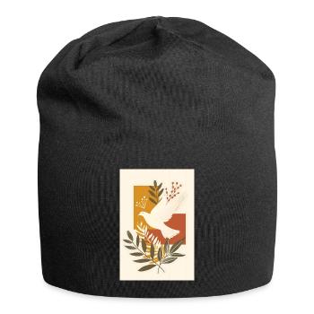 Rural Dove Artwork, Spiritual Boho, - Jersey Beanie - black - Front
