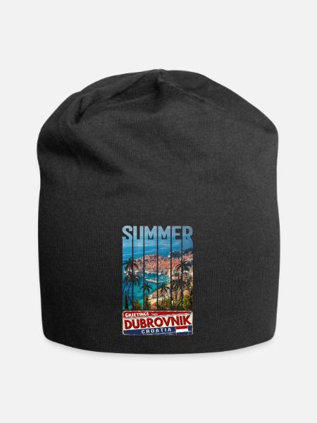 Kroatien Kroatien Reisen Sommer Kroatien Dubrovnik - Jersey-Beanie - Schwarz