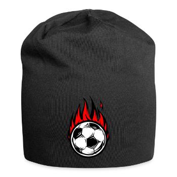 Le football brûle le feu - Bonnet en jersey - noir - Devant
