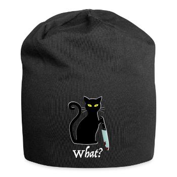 What | Killer Cat, Cat Love, Funny Pictures - Jersey Beanie - black - Front