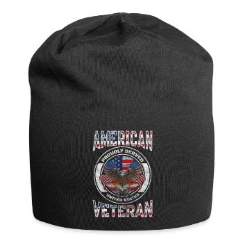 USA Weltreise Weltmacht - Jersey-Beanie - Schwarz - Vorne