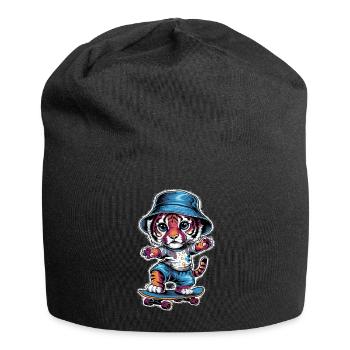 Tiger auf Skateboard Skater Skateboarding für - Jersey-Beanie - Schwarz - Vorne