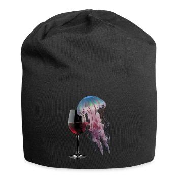 Quallen Wein - Jersey-Beanie - Schwarz - Vorne