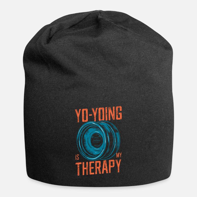 Yo-Yoing Is My Therapy - Jersey Beanie - black