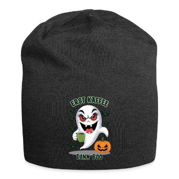 Evil spirit with coffee - Jersey Beanie - charcoal grey - Front