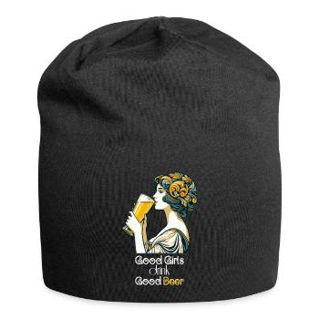 Bonne fille boire bonne bière cadeau - Bonnet en jersey - noir - Devant