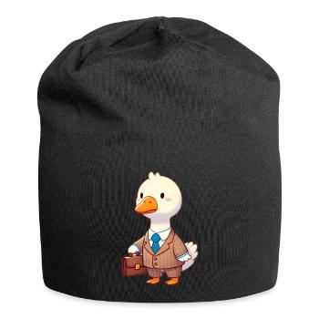 Serious Goose en costume avec mallette - Bonnet en jersey - noir - Devant