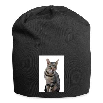 Chat chat noir chaton - Bonnet en jersey - noir - Devant