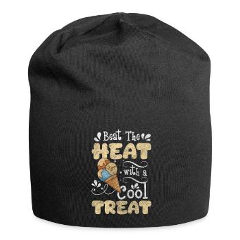 Softeis Waffel Kalt Geschmack - Jersey-Beanie - Schwarz - Vorne