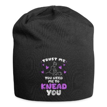 Wellness Geist Mensch Abschalten - Jersey-Beanie - Schwarz - Vorne
