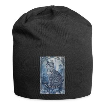 jayfeather häherfeder schöne getigerte Katze grau - Jersey-Beanie - Schwarz - Vorne