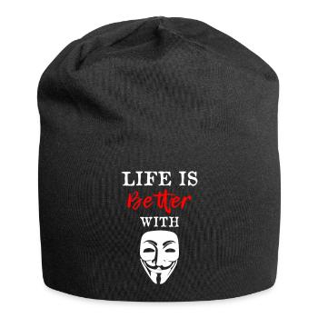 Life Is Better With Anonymous - Jersey Beanie - black - Front