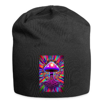 Psychedelischer Pilz - Jersey-Beanie - Schwarz - Vorne