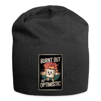 Burnt Out but Optimistic – Lustiges Marshmallow De - Jersey Beanie - black - Front