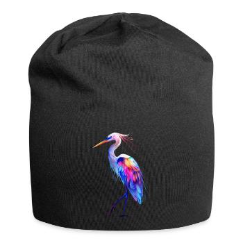 Reiher Vogel - Jersey-Beanie - Schwarz - Vorne
