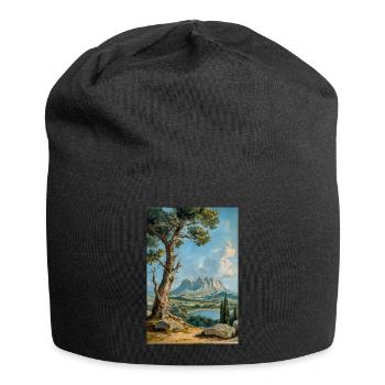 Natur Landschaft Illustration Poster - Jersey-Beanie - Schwarz - Vorne