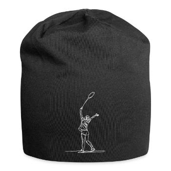 Badmintonspielerin Skizze - Jersey-Beanie - Schwarz - Vorne