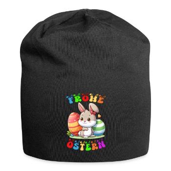 Frohe Ostern - Jersey-Beanie - Schwarz - Vorne