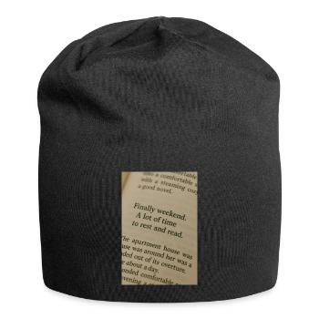 Page in book - Finally weekend - Jersey Beanie - black - Front