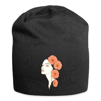 Blooming Beauty - Jersey-Beanie - Schwarz - Vorne