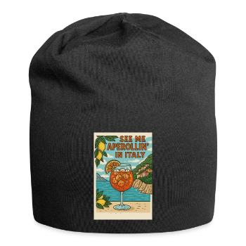 Italian Spritz Cartoon Design - Jersey Beanie - black - Front