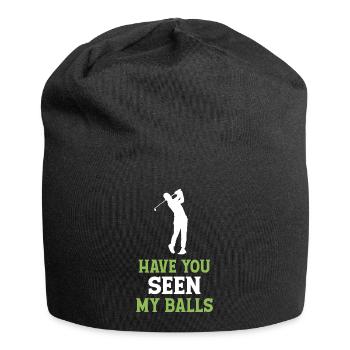 Golf - Hast du meine Bälle gesehen? - Jersey-Beanie - Schwarz - Vorne