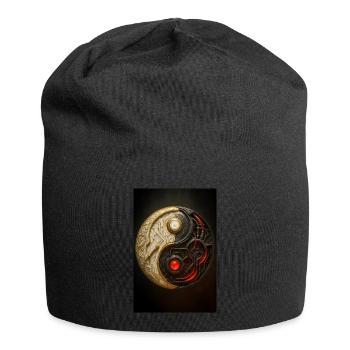 Cyber Yin Yang Gleichgewicht - Jersey-Beanie - Schwarz - Vorne
