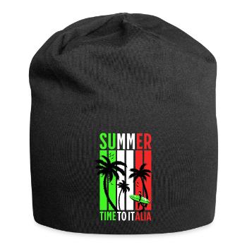T-shirt d’été unisexe surfeur plage design Italie - Bonnet en jersey - noir - Devant