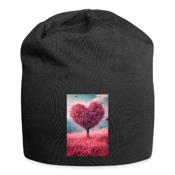 Romantischer Herzbaum in voller Blüte - Jersey-Beanie - Schwarz - Vorne