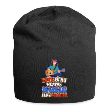 Love is my weapon, music is my religion. - Jersey Beanie - black - Front