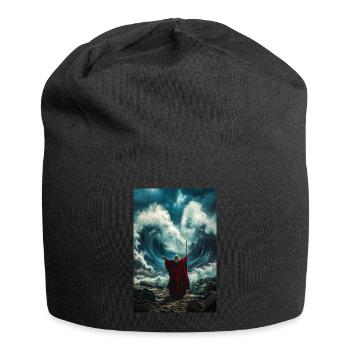 La force divine la mer - Bonnet en jersey - noir - Devant