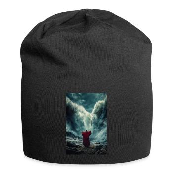 Séparer la mer avec la puissance - Bonnet en jersey - noir - Devant