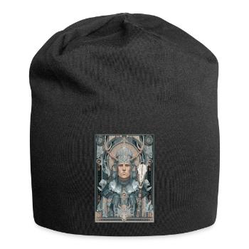 Antlered Warrior Art Nouveau - Jersey Beanie - black - Front