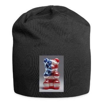 USA Stars & Stripes Gummy Bear - Jersey Beanie - black - Front