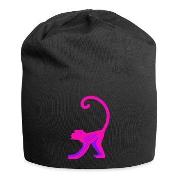 Neon Pink Monkey - Jersey-Beanie - Schwarz - Vorne